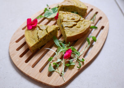 Chickpea Farinata with a Honey Mustard Dressing
